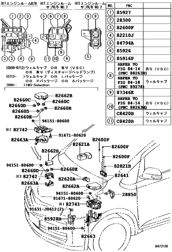 Fuse box diagram toyota verso-s / ractis (2010-2017)